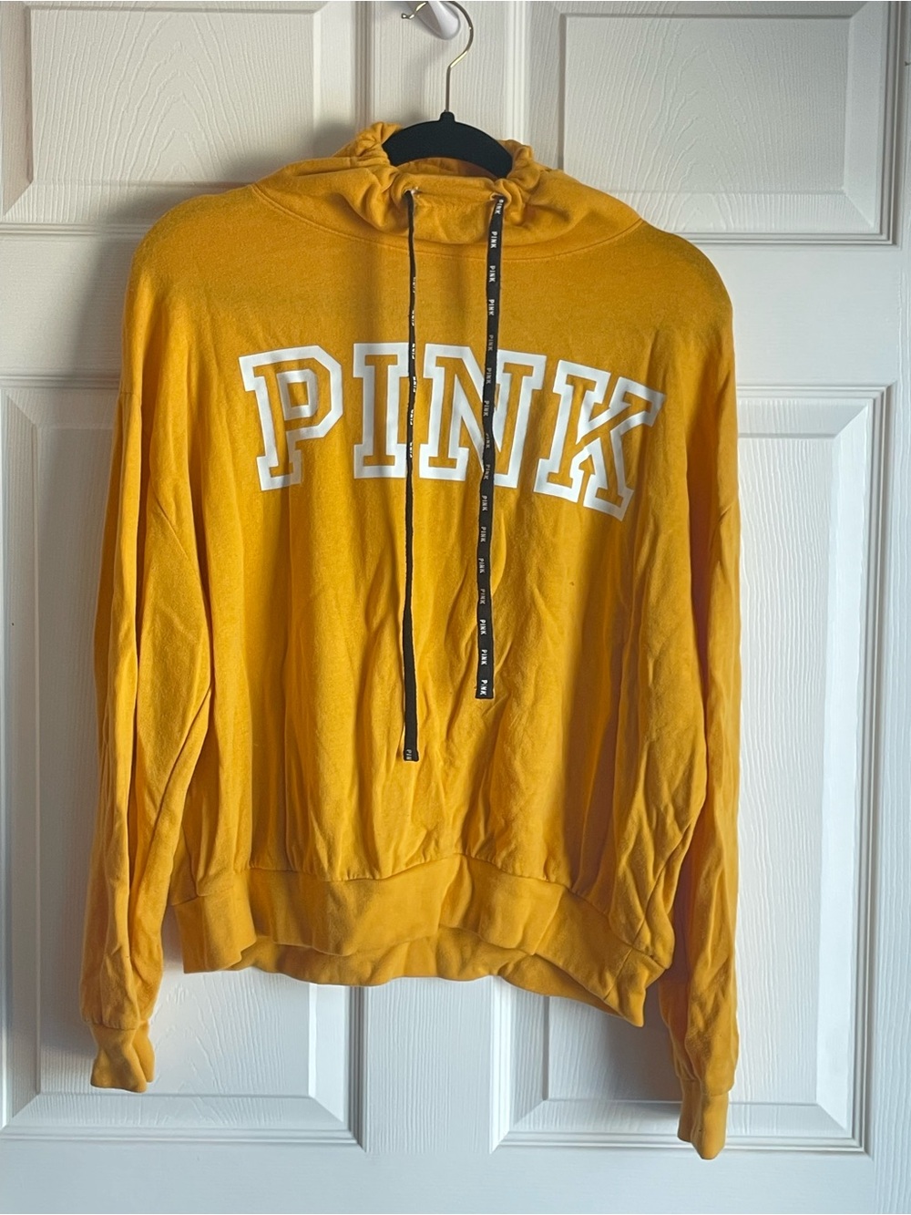 Victoria's Secret PINK Mustard Yellow Pullover Hoodie - Medium